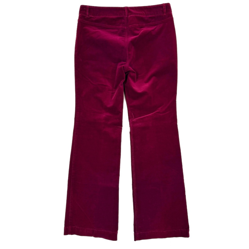 Gianni Bini Pinwale Corduroy Bootcut Flare Pants Burgundy 10 70s Vamp Romantic - Picture 2 of 7
